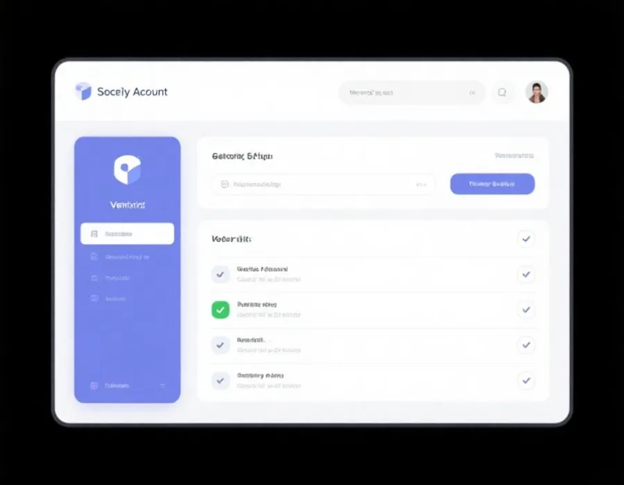 移动端账户验证与安全检查清单示意图